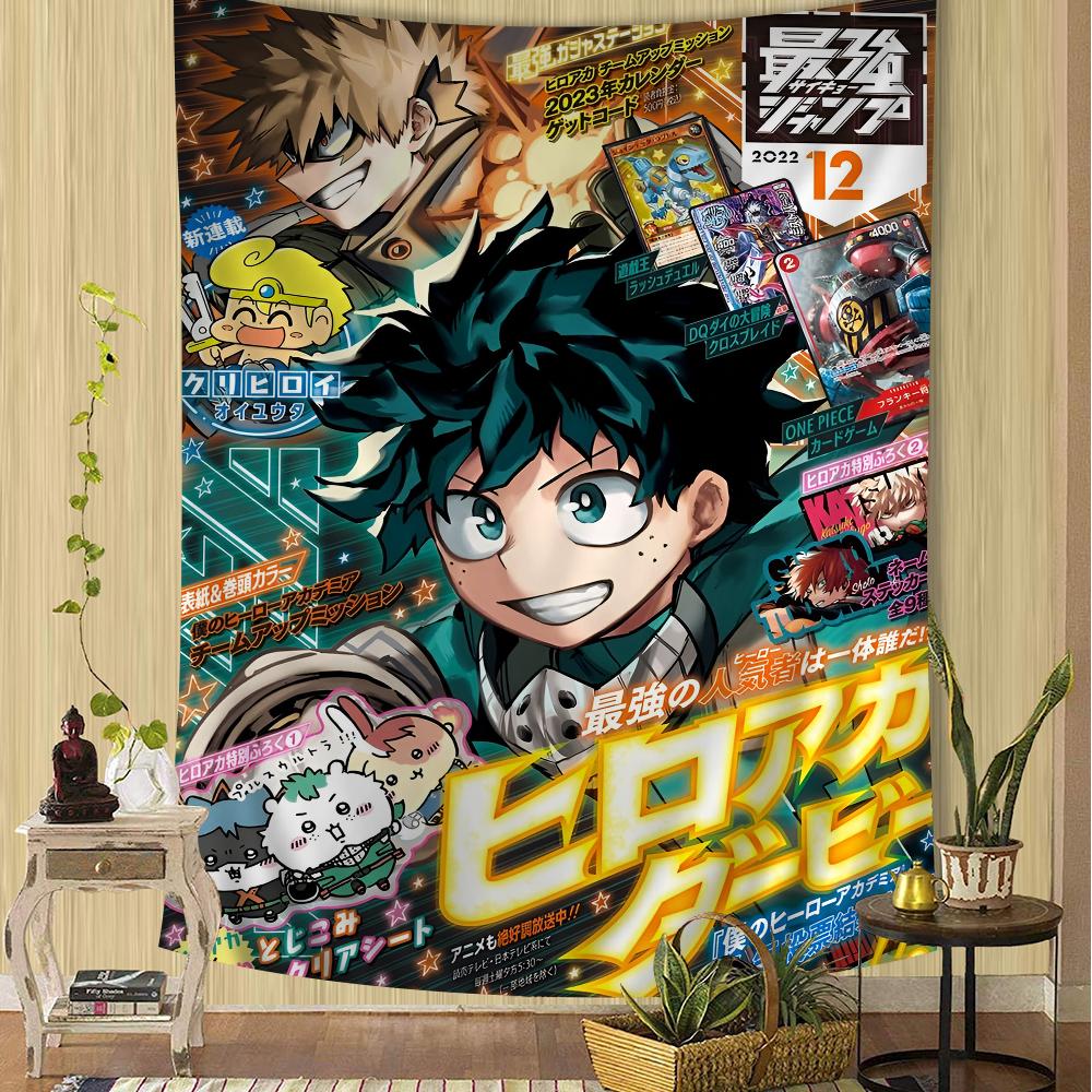 My Hero AAcademia Deku Colorful Tapestry Wall Hanging Hanging Tarot Hippie Wall Rugs Dorm Wall Art Decor