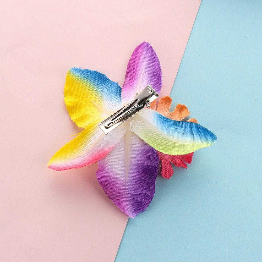 2Pcs Bohemia Girls Barrette Beach Flower Hair Clips Bridal Hairpins Orchid  Wedding Accessories