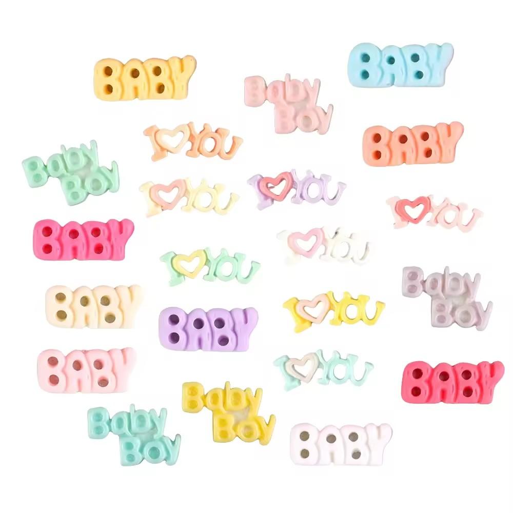 Hot Sale Baby I Love You Logo Letter Flat Back Resin Cabochon Valentine's Day Holiday Decorative Souvenir Artificial Style