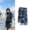 Retro Plaid Wool-Blend Tassel Scarf - High-End Warm Color Block Snood