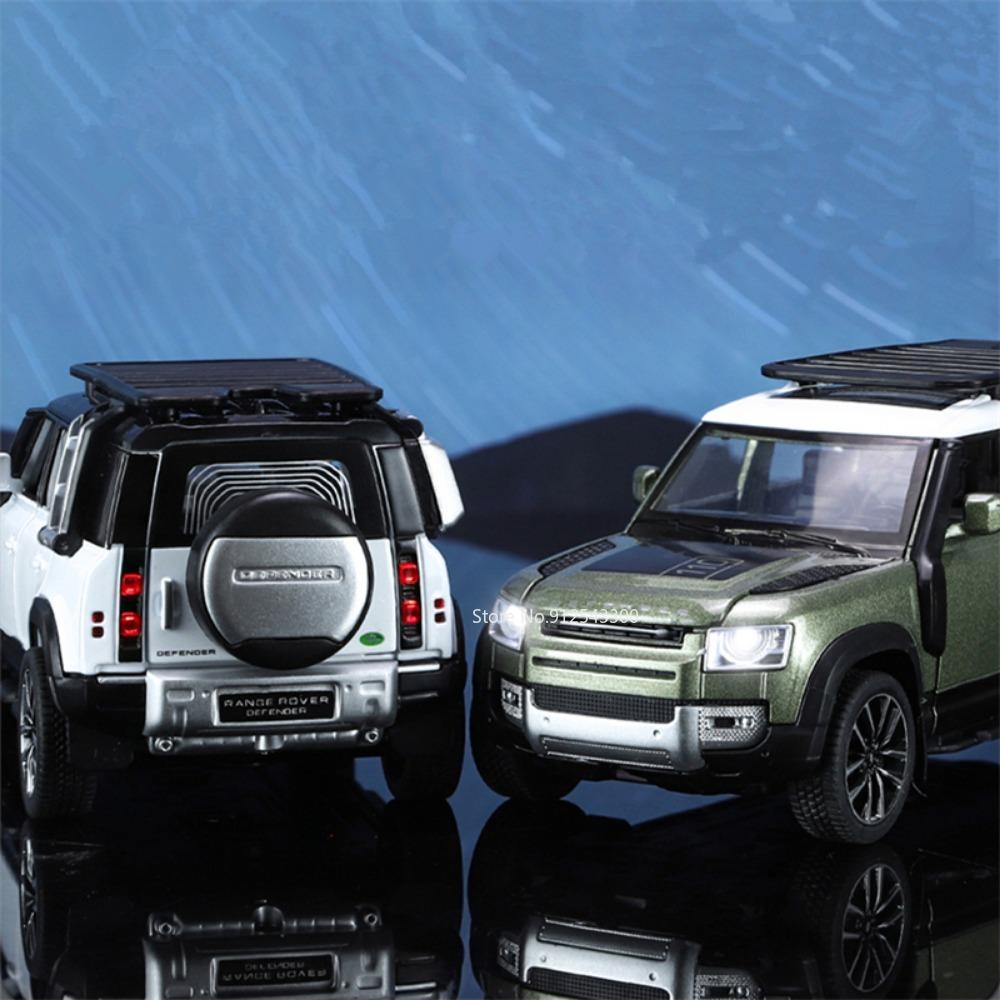 Модель Land Rover Defender 110 SUV, литая под давлением из сплава, в масштабе 1/32, со звуком, светом и механизмом оттяжки - Идеально подходит для подарков мальчикам и коллекционирования
