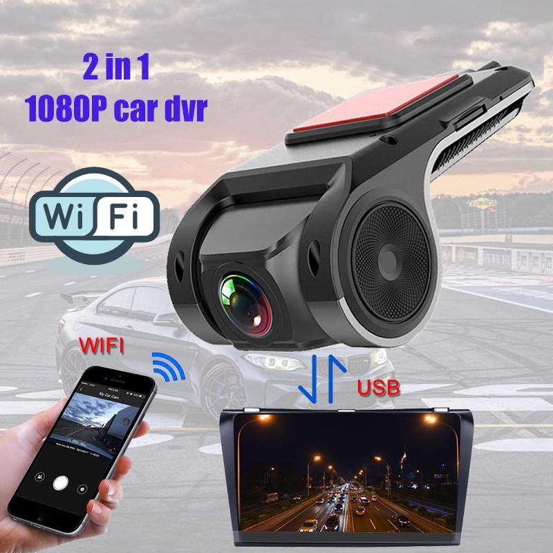 Автомобильный видеорегистратор 1080P с Wi-Fi для Android, видеорегистратор двойного назначения, широкоугольный автомобильный видеорегистратор с углом обзора 170°, камера ночного видения, видеорегистратор ADAS