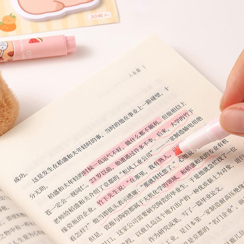 6 шт. милый мультяшный капибара маркер ручка для письма гладкие быстросохнущие ручки школьные канцелярские принадлежности студенты канцелярские подарки