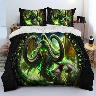 World of Warcraft, WOW, Игровой Комплект Постельного Белья, Пододеяльник, Комплект для Кровати, Покрывало, Наволочка, Комплект Постельного Белья размера Кинг, Квин