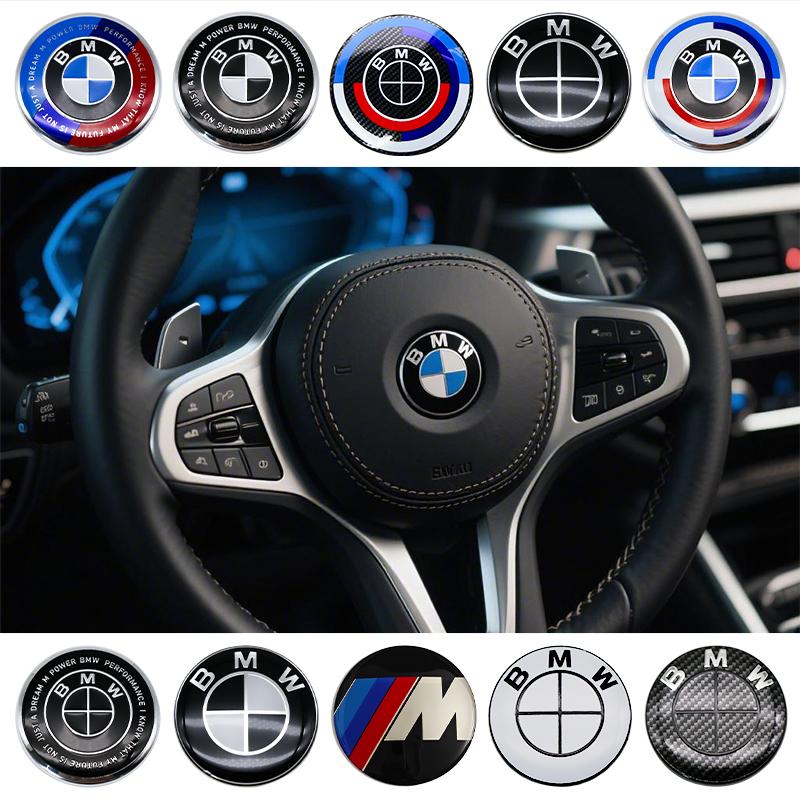 BLL1 4.5cm Car Steering Wheel Decoration Badge Sticker For BMW G80 E84 F48 G01 G11 X1 X2 X3 X4 X5 X6 G07 Interior Emblem Accessorie