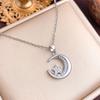 Necklace European and American moon love full zirconium necklace accessories women light luxury high sense does not fade titanium steel necklace women