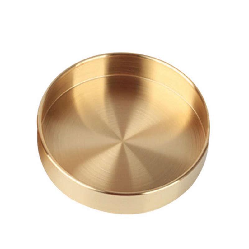 Медный круглый обжимной лоток для хранения, металлический органайзер для хранения ювелирных изделий, домашний декор