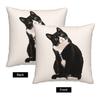 Милая наволочка с кошкой Двусторонняя наволочка из льна с мультяшной кошкой Домашний декор наволочка