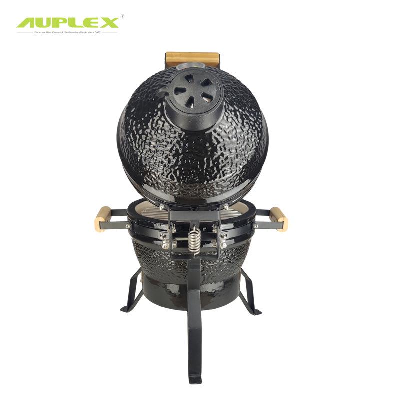 13" Portable Ceramic Charcoal Grill & Smoker for Outdoor BBQ Camping