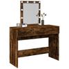 Makeup Table with LED Lighting Smoked Oak Finish 100 x 40 x 130 cm