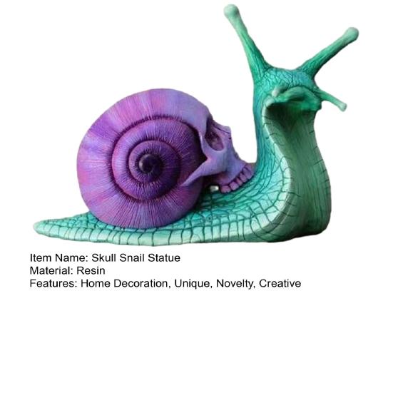 Садовая статуя улитки-черепа, Хэллоуинская скульптура улитки-черепа из смолы, готическая улитка-скелет, украшение для патио, газона, дома, офисного стола