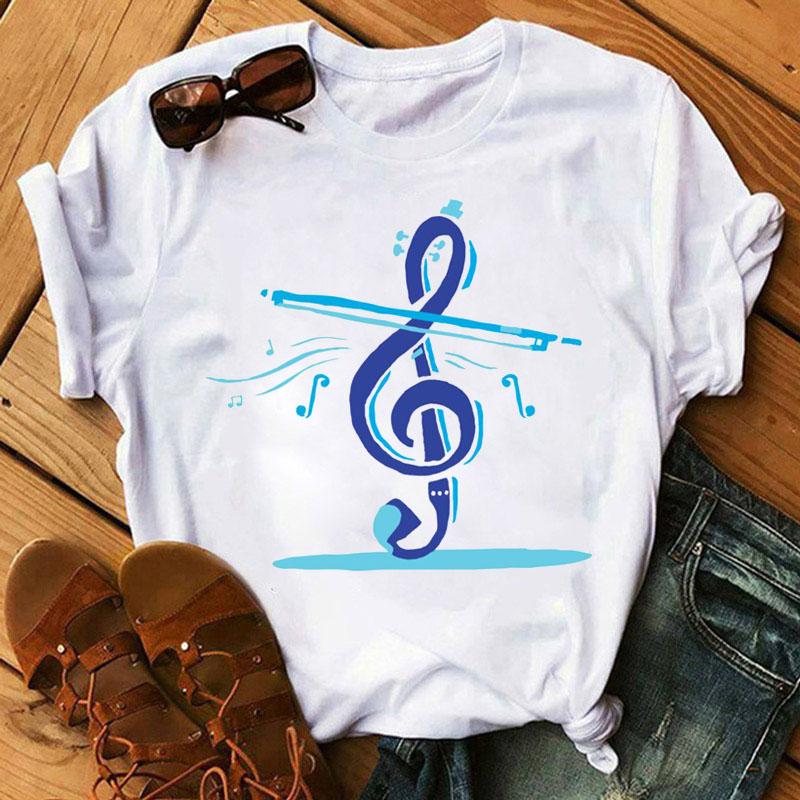Футболка с принтом Music Note Heart, модная женская футболка 90-х годов, женские топы для девочек, милые футболки с короткими рукавами, женская футболка, одежда