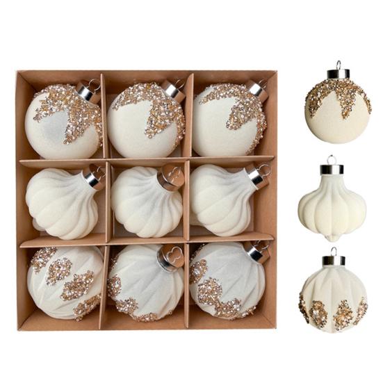 Бархатные рождественские шары Подвесной обруч Украшения для елки Рождественские украшения для вечеринки