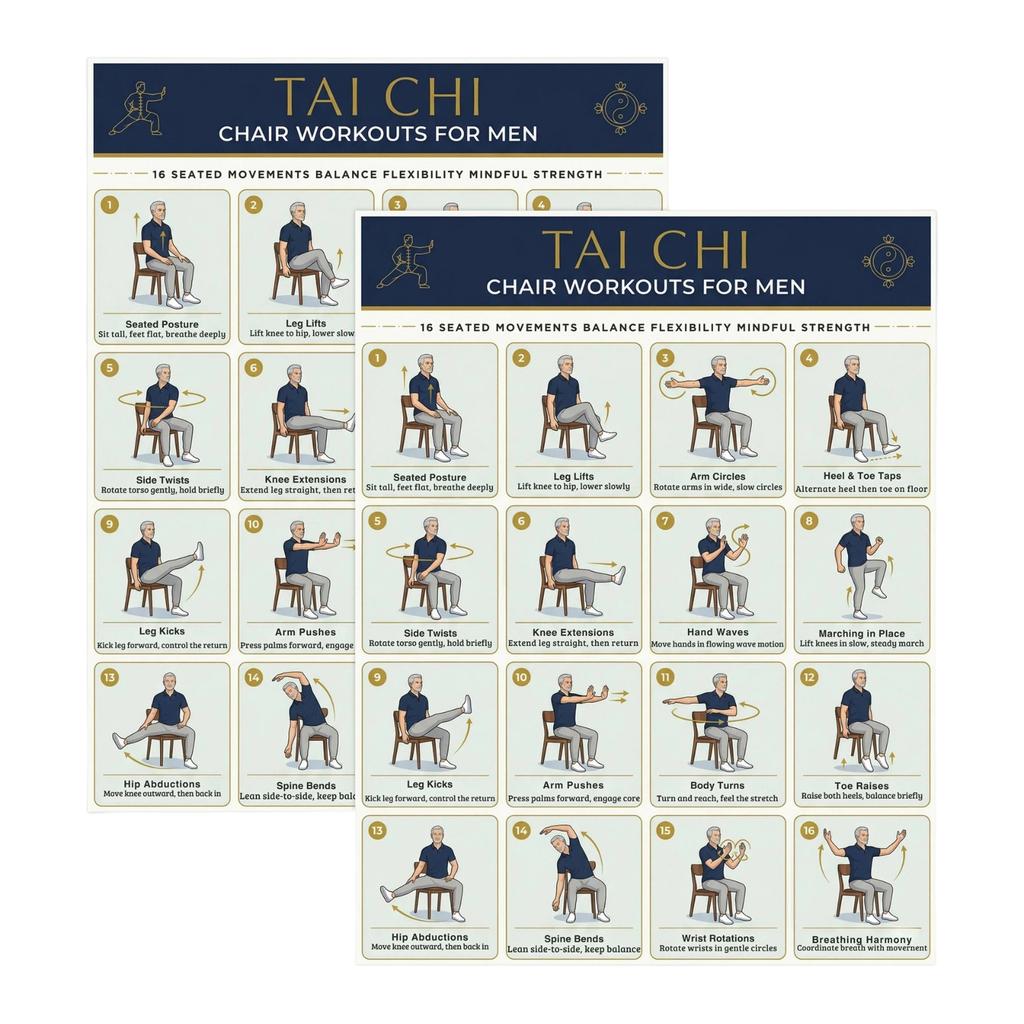 Таблица упражнений на осанку сидения Chi Chair для мужчин и женщин - Утренняя тренировка