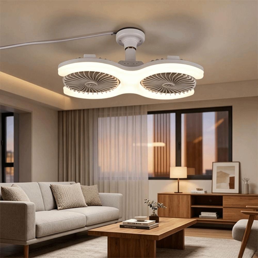E27 Socket LED Pendant Fan Light Quiet Electric Fan Light Ceiling Fan Light Study Room