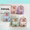 Stylish Capybara Print Kids Backpack Comfortable Nylon School Bag For Both Boys And Girls