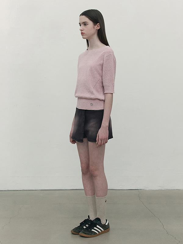 KIRSH Collection Half Sleeve Crop Knit [Pink]