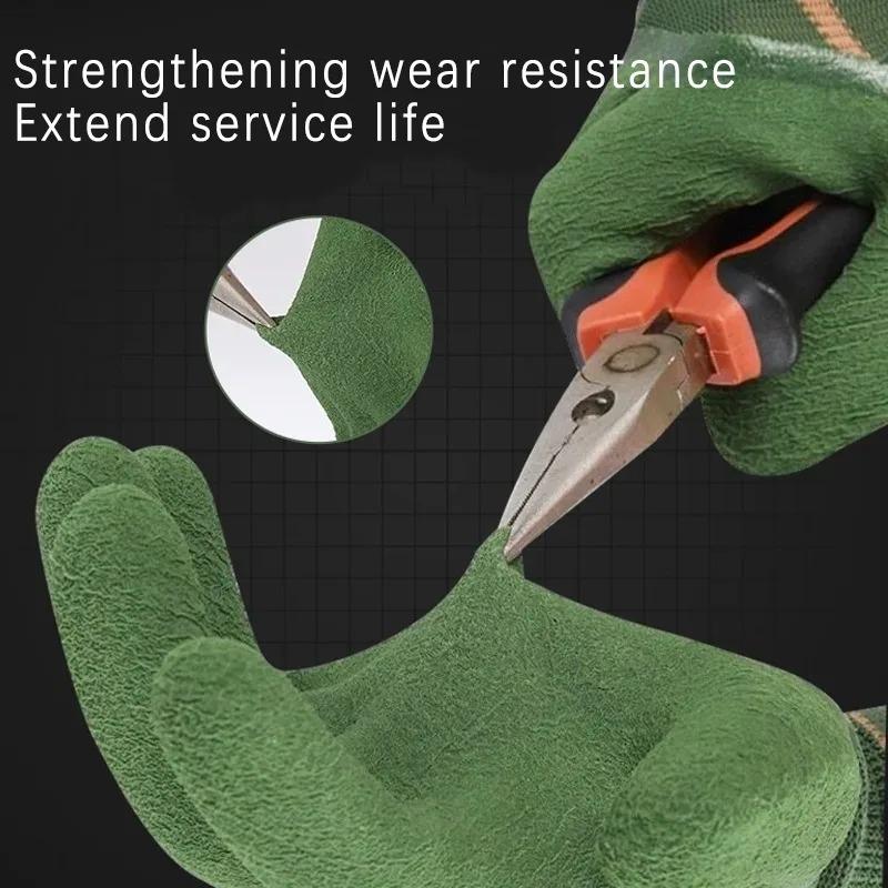 1/12pairs Anti-Slip Dipped Gloves Wear Resistant Coating for Industrial Work Hand Protection Unisex