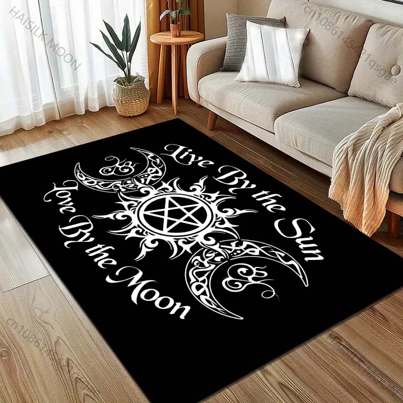 1PC Sun and Moon Divination Pattern for Carpet Living Room Bedroom Bedside Floor Mat Home Decor Room Area Rug Large Size