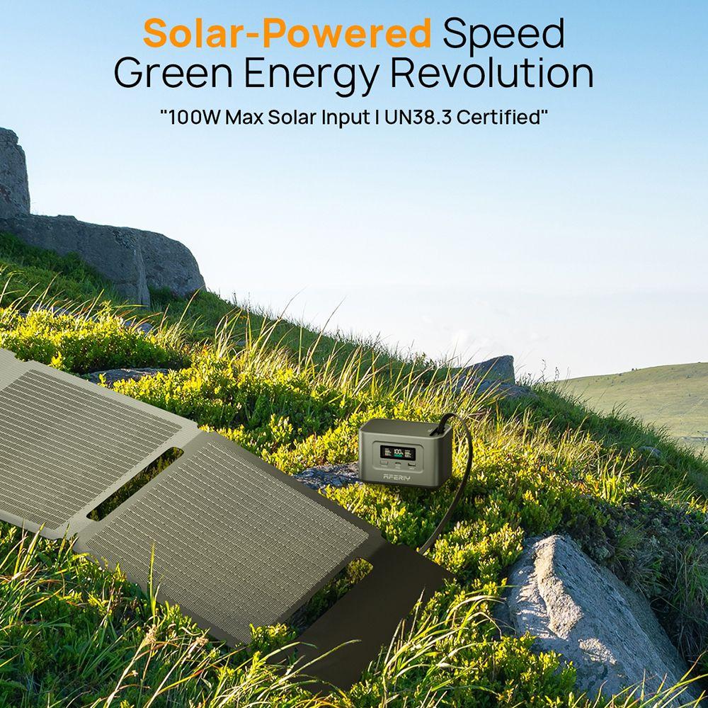 AFERIY Nano100 Портативная электростанция, 100 Вт 99.2 Вт·ч, Телескопический кабель Type-C, Можно брать на борт самолета, Полная зарядка за 1.5 часа