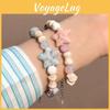 Charming Pink Ceramic Starfish And Shell Beaded Bracelet For Couples And Friends 2024 Summer Trend