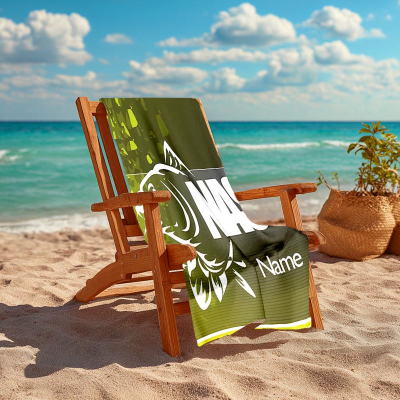 Personalized customized proof beach towel with Nash logo pattern - soft, absorbent,quick-drying,perfect swimming,camping&bathing