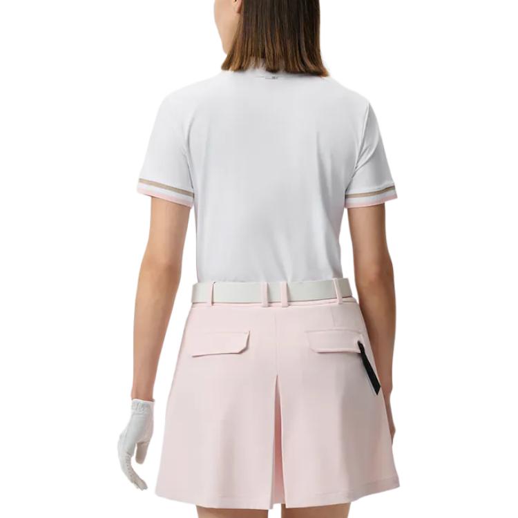 Fila Серия Гольф Простой Повседневный Удобный Дофаминовый Цвет Жизненность Универсальный Вязаный Поло с Коротким Рукавом Женские Поло Нефритово-Белый A11W525103F-WT