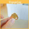 Gold Brass Stylish Plated Lucky Clover Ring Adjustable Size Perfect Gift For Her