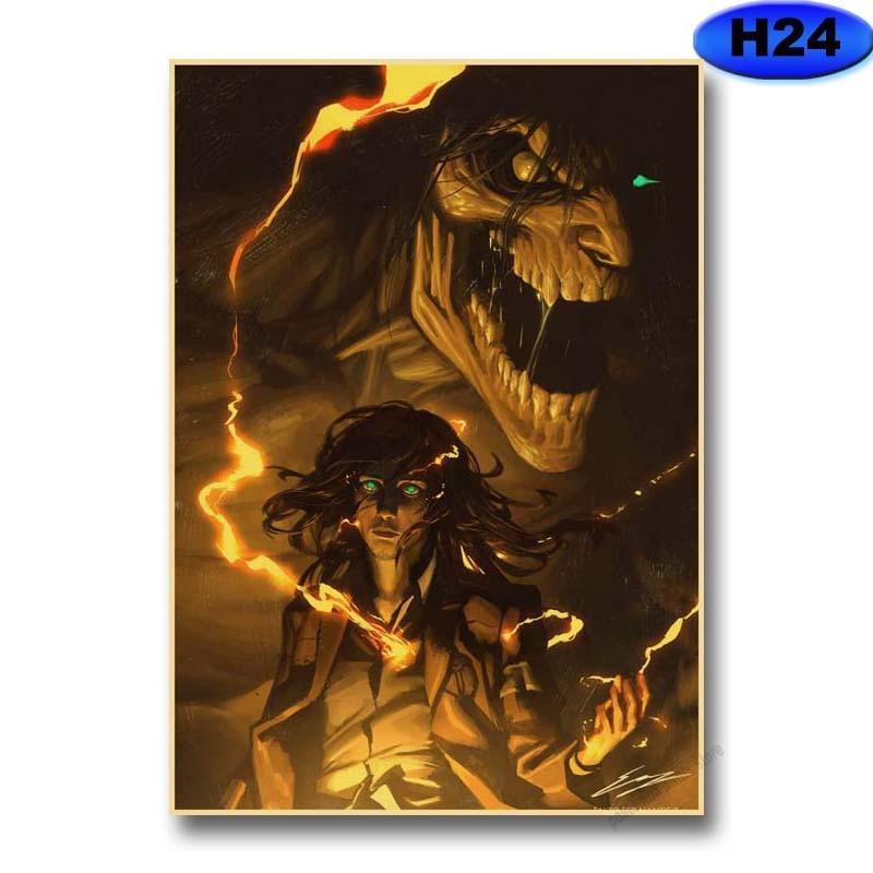 Attack On Titan Season 4 Poster Retro Kraft Paper Posters Prints Anime Decor Home Living Room Bar Art Painting Wall Stickers