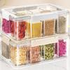 9 Grids Divided Serving Tray Clear Snack Fruits Box Portable Kitchen Storage Box  Food Storage