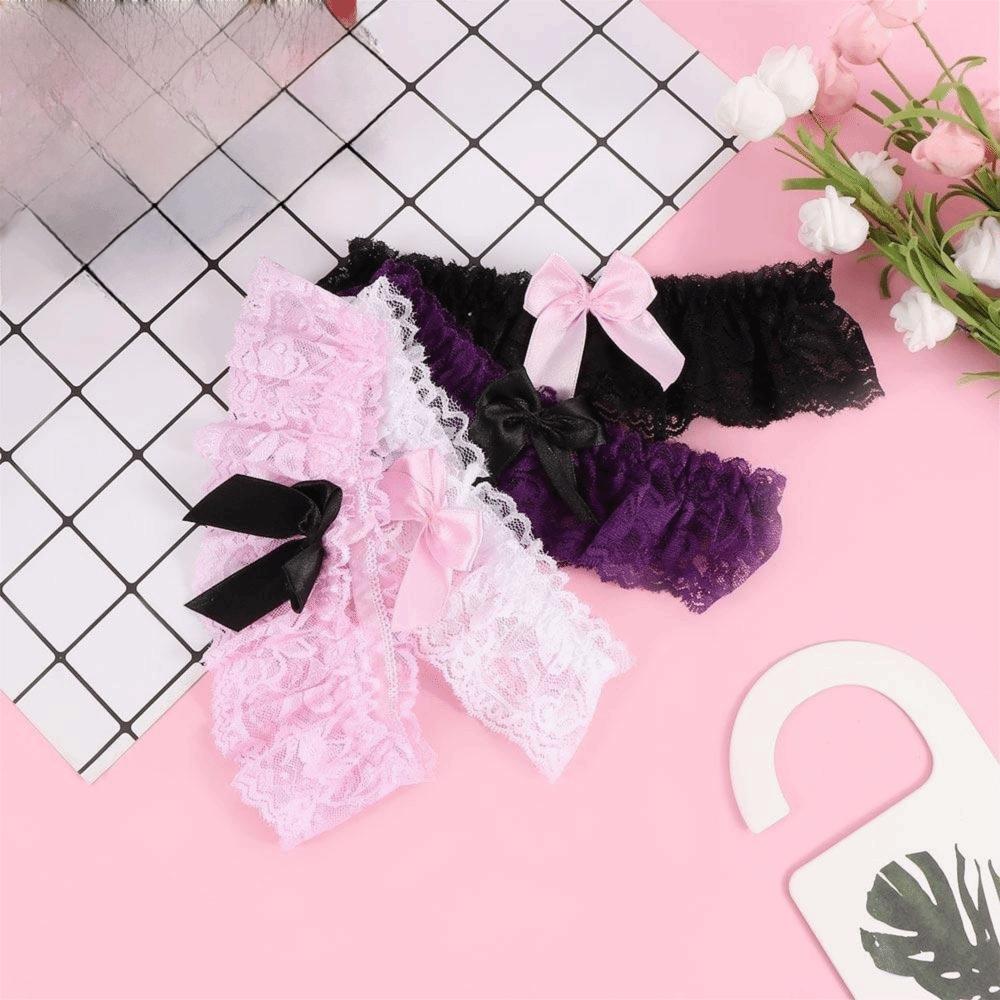 Lady Women Floral Wedding Bow Cosplay Leg Ring Sexy Lace Garter Belt Bowknot