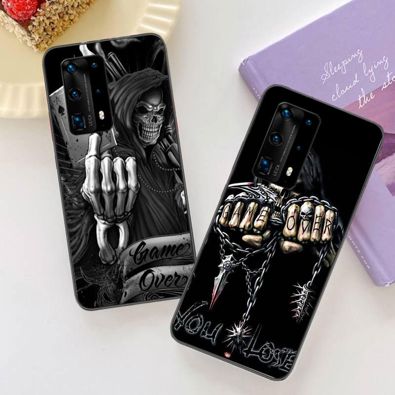 Grim Reaper Skull Skeleton Soft Clear Phone Case For Huawei P30 Lite P10 P20 P40 P50 Pro Mate 40 Pro 30 20 10 Lite Cover Silicon