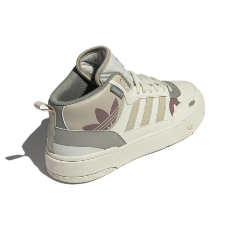 Adidas Originals Post Up Leather Slip Resistant Lightweight Mid Top Sneakers Women Sneakers Light-Gray Purple ID4085