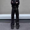 Американский ретро оригинал корова вышивка черные джинсы мужские и женские нишевые пэчворк cleanfit универсальные прямые брюки