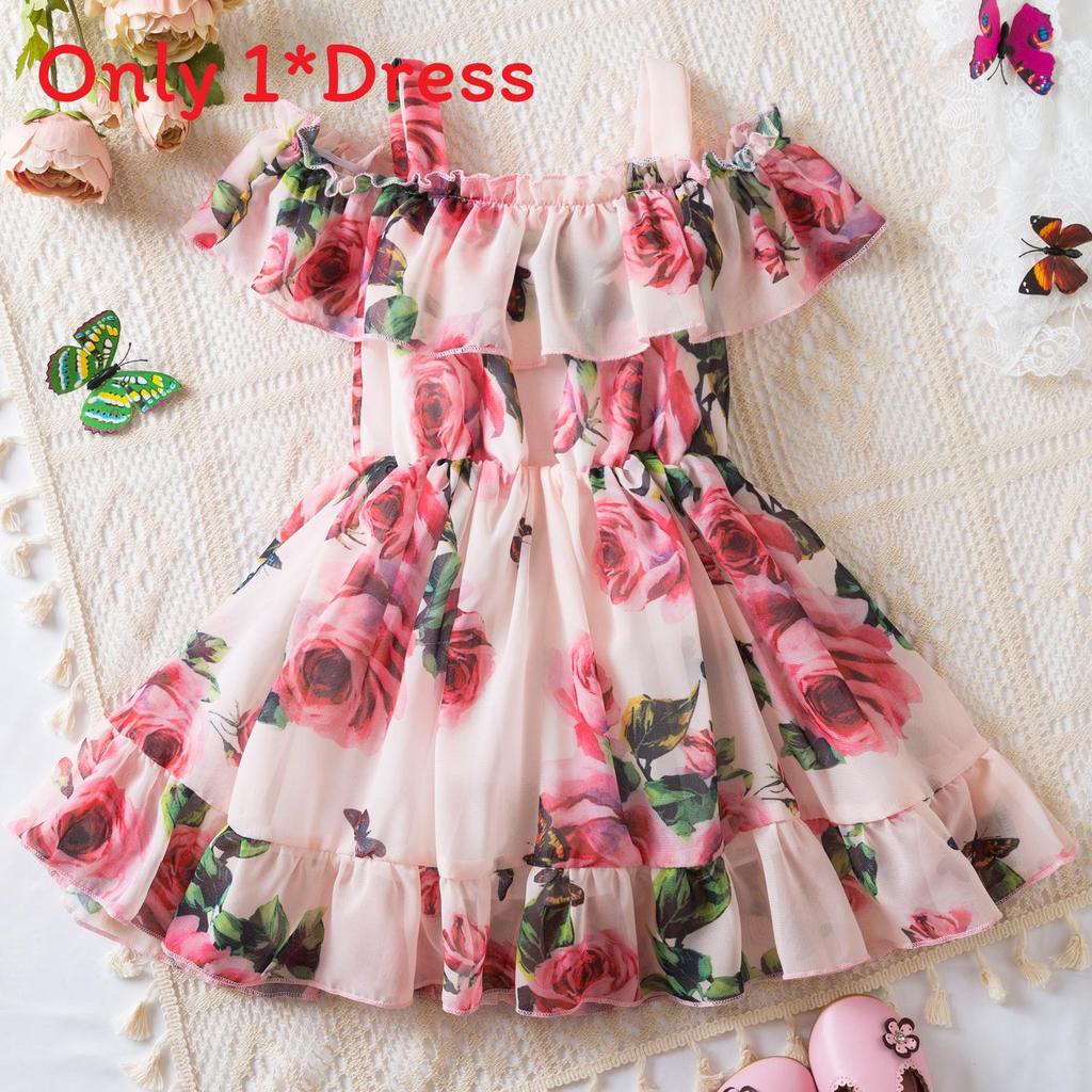 Summer Girls Princess Dress With Chiffon Fabric For Toddler Girls