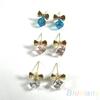 Women Shimmers Chic Bowknot Shiny Cube Rhinestone Ear Studs Cute Dangle Earrings
