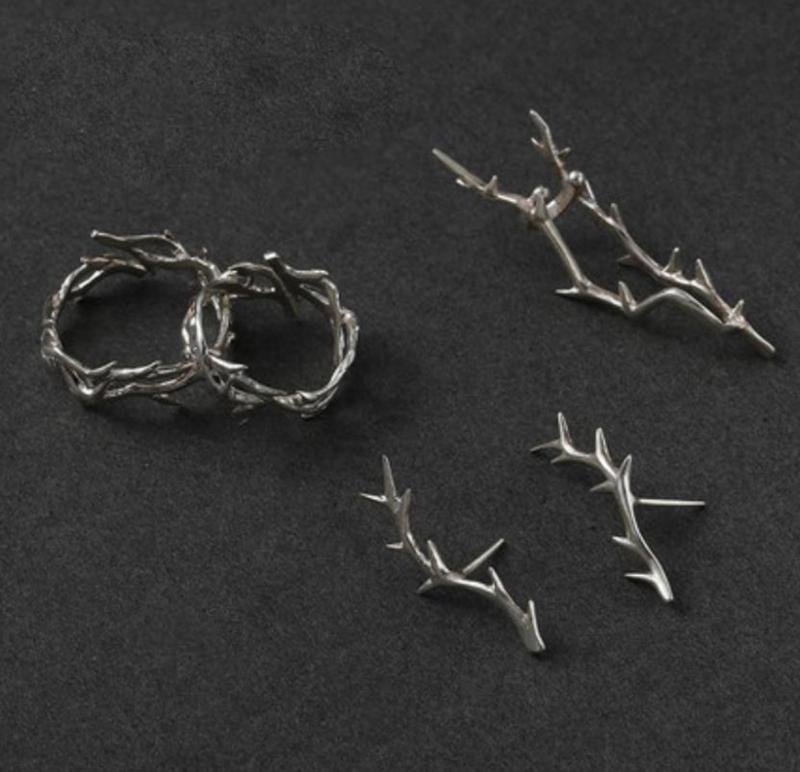Серебряные кольца-ветки с шипами Женские регулируемые кольца для помолвки, предложения руки и сердца, счастливой ветки, полые кольца на палец, ювелирные изделия, подарки