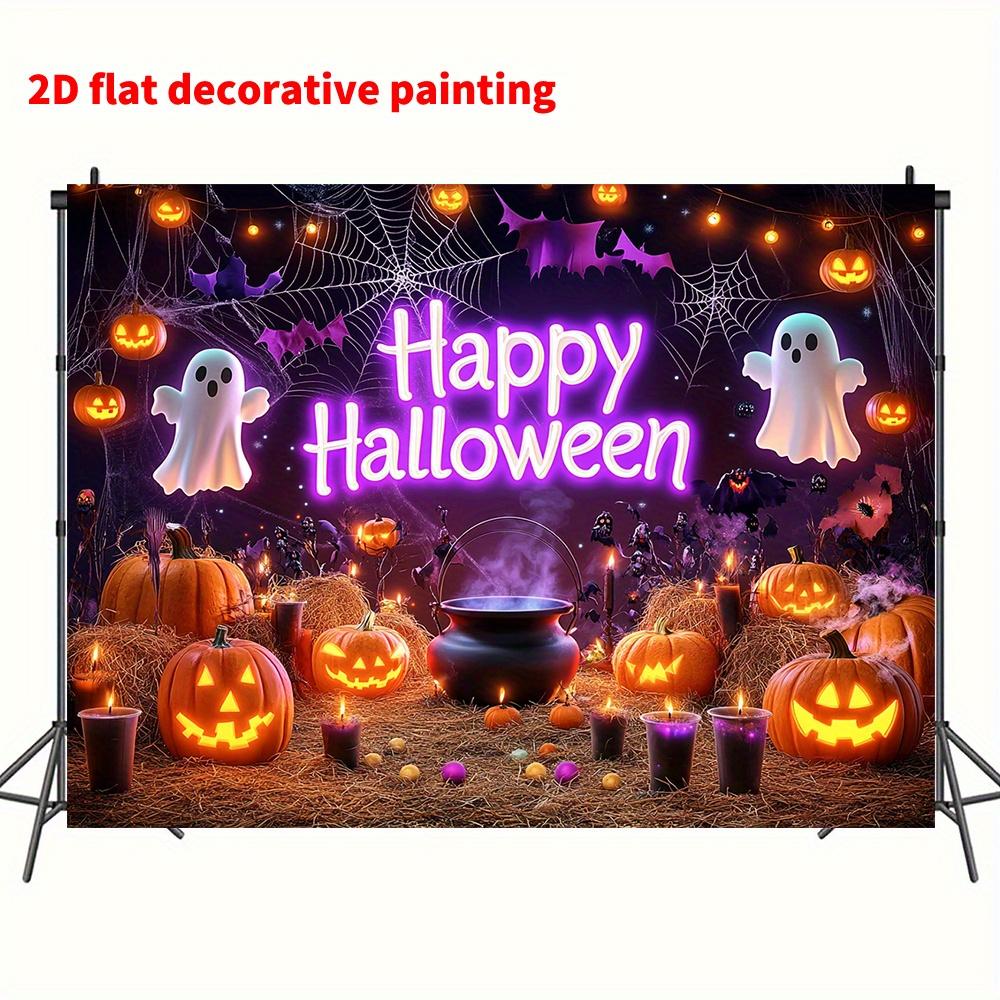 One Halloween polyester background banner, featuring terrifying pumpkin and ghost designs