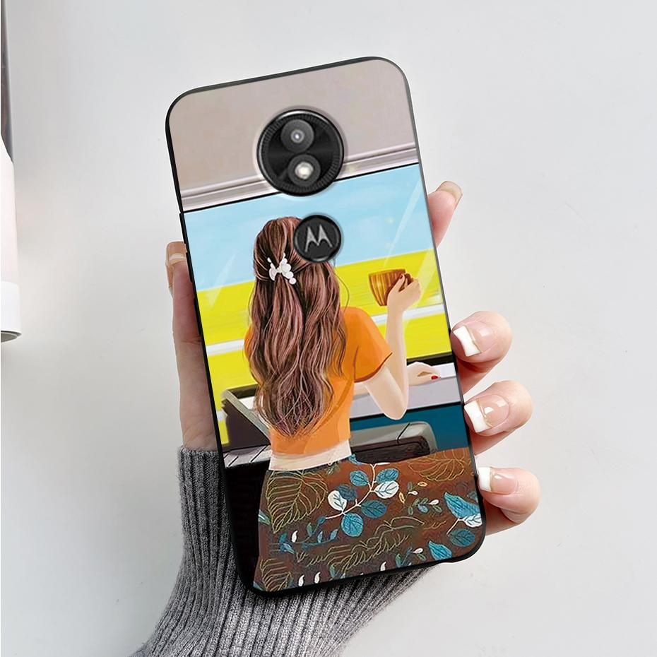 Чехол-бампер For Motorola Moto G7 Play Изысканный чехол Мягкий силиконовый корпус For Motorola Moto G7 Power Милый мультяшный черный чехол