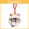 Penguin Plush Toy With Lion Dance Hanging Decor For New Year Celebrations