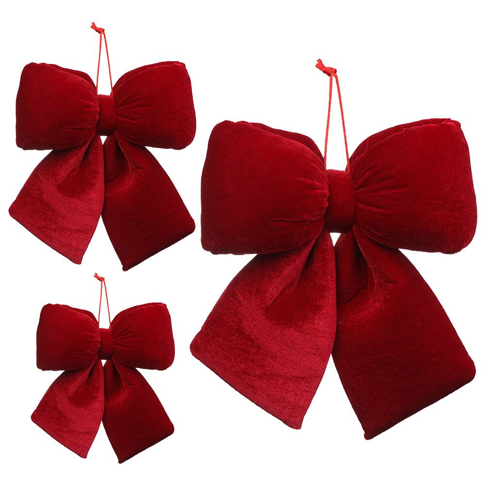 1pc Red Wreath Bows Small Xmas Decorative Ties Bow Ornaments For Home Party Christmas Bows Hanging Decorations