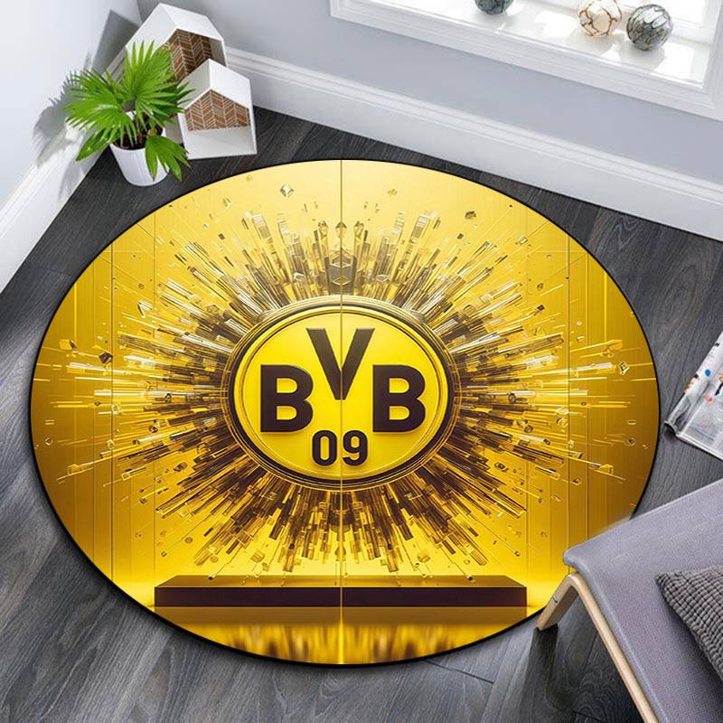 Borussia Dortmund2,Round Area Rug,Carpet Rug for Living Room Bedroom Sofa Playroom Decor,Non-slip Floor Mat