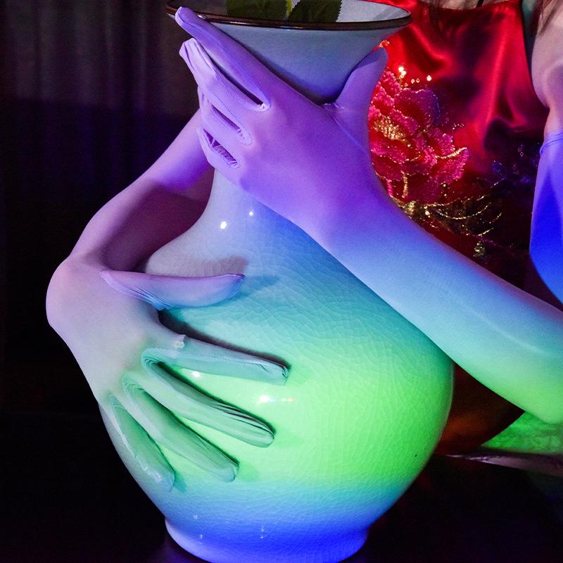 Чулки Перчатки912Игольное Масло Глянцевые Высокоэластичные Перчатки без пальцев Ультратонкий Черный Шелк Гладкий Солнцезащитный Свадебный Сексуальный Пятипалый