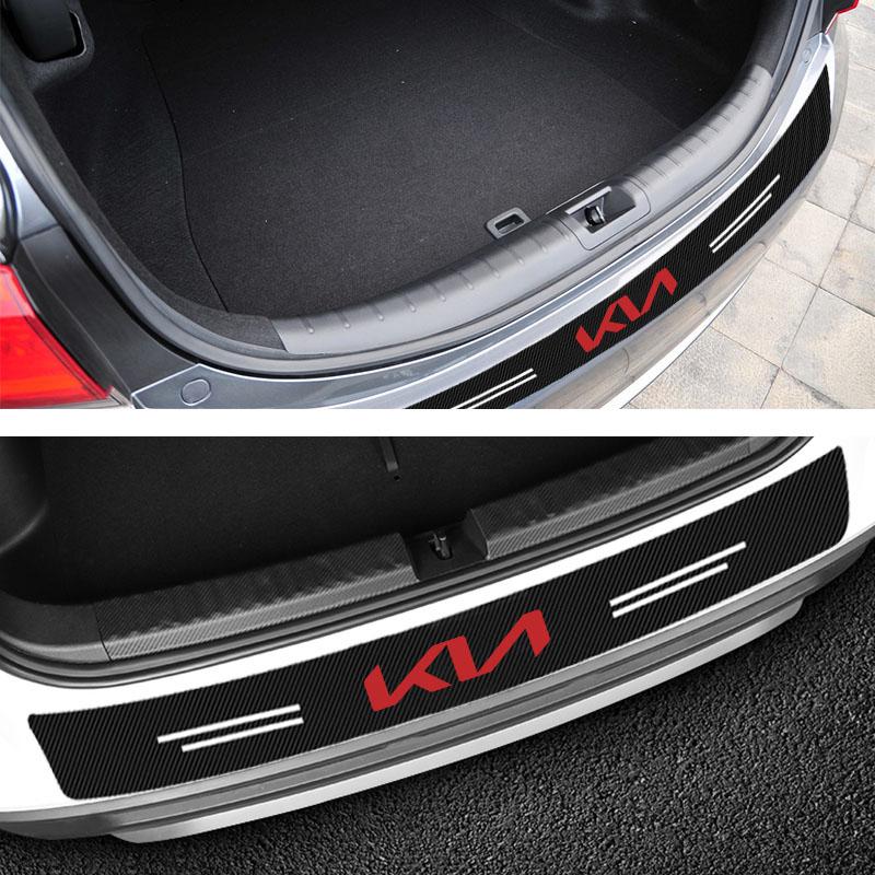 Carbon Fiber Car Trunk Rear Bumper Sticker Guard Plate Protector For KIA Cerato Sportage R K2 K3 K5 Sorento Sportage R Rio SoulSI1