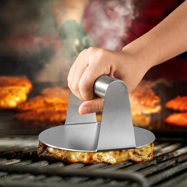 1PC Stainless Steel Hamburger Meat Press Round Square Burger Meat Press Kitchen Tool Meat Press Plate