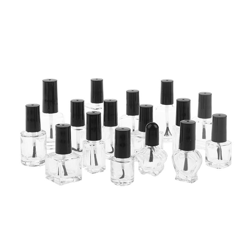 Пустая прозрачная стеклянная бутылка для ногтей с гель-лаком для жидкого искусства, многоразовый контейнер