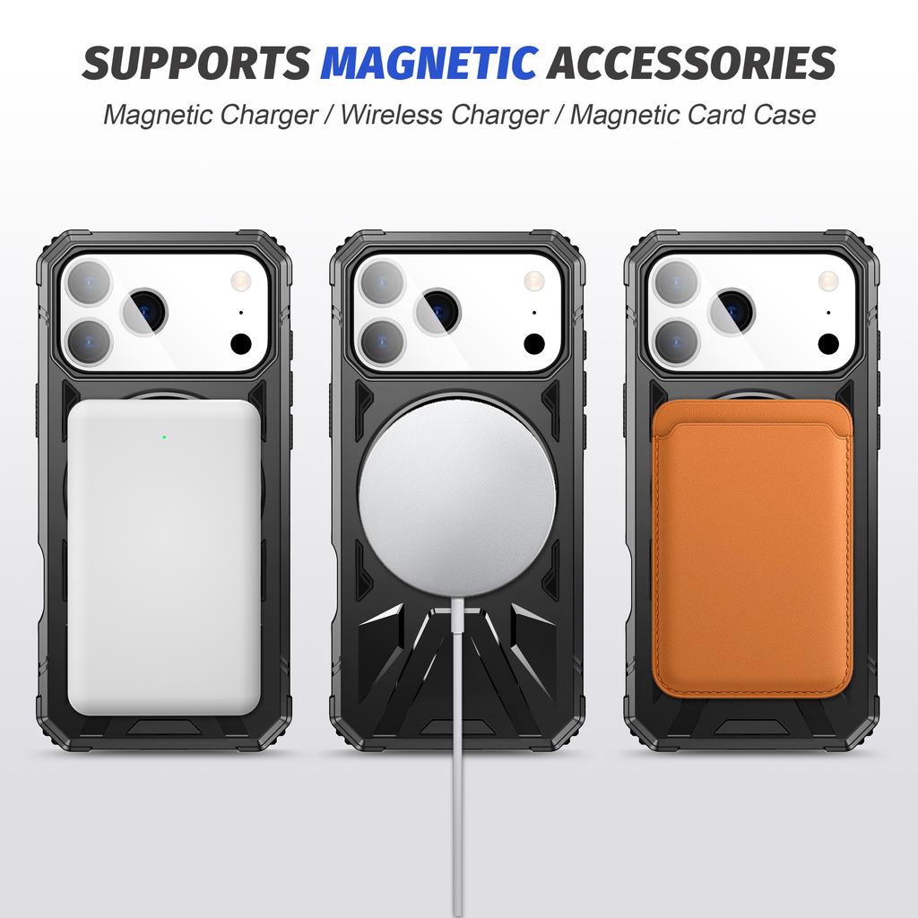 Чехол для iPhone 17 Pro Max iPhone17 Air 15 14 Plus 16 Pro 13 12 iPhone16 для MagSafe Противоударная Обложка с Подставкой-Держателем