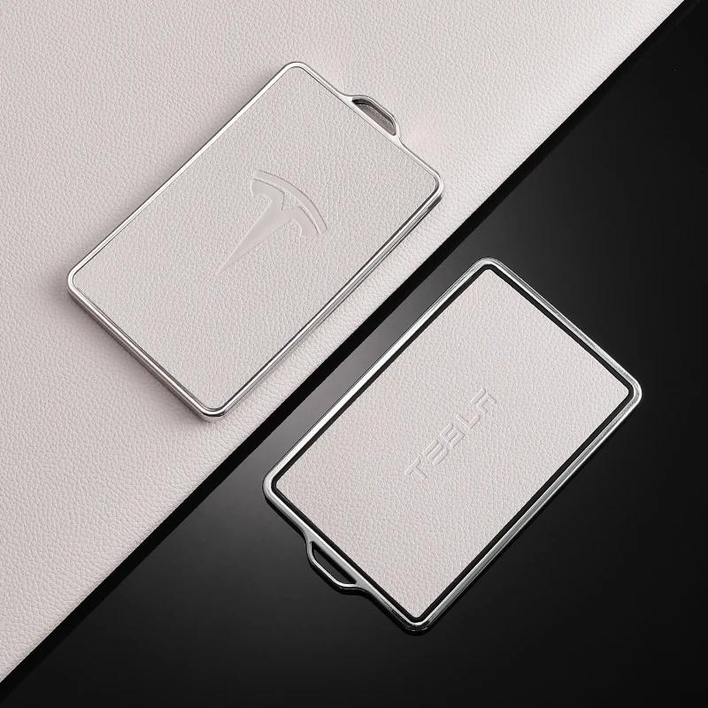 High Quality Leather Car NFC Key Case Shell Cover Fob for Tesla Model 3 S X Model Y Key Case Protector Holder Auto Accessories
