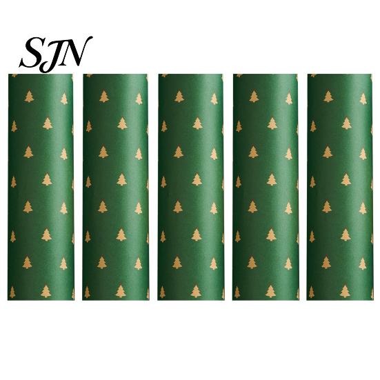 Seasonal Gift Wrap for Everyone 5 Sheets Christmas Wrapping Paper Set, Large with Double-Sided Tape And Bows, Santa Snowflake Print Wrap, 70x50cm