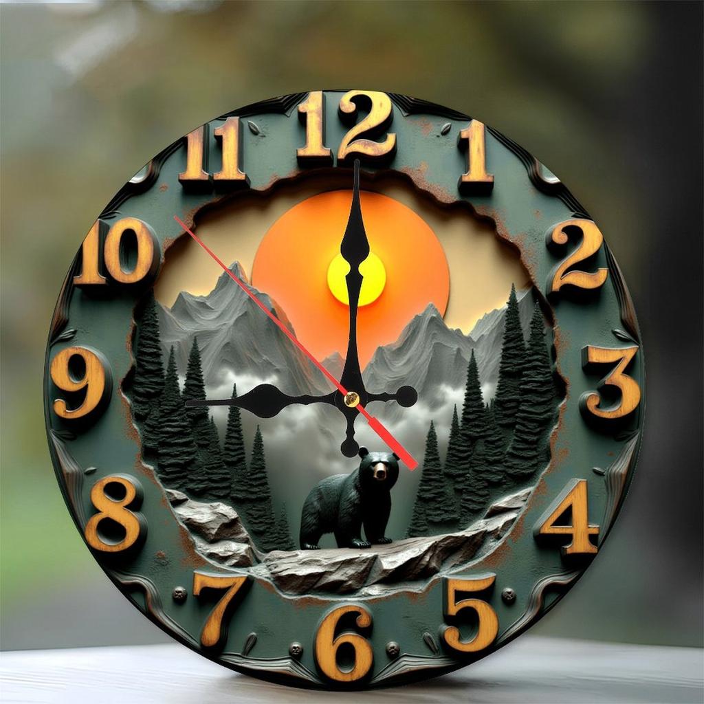25x25cm Wooden Wall Clock with a Sublimated Print for Full-Color Graphics
